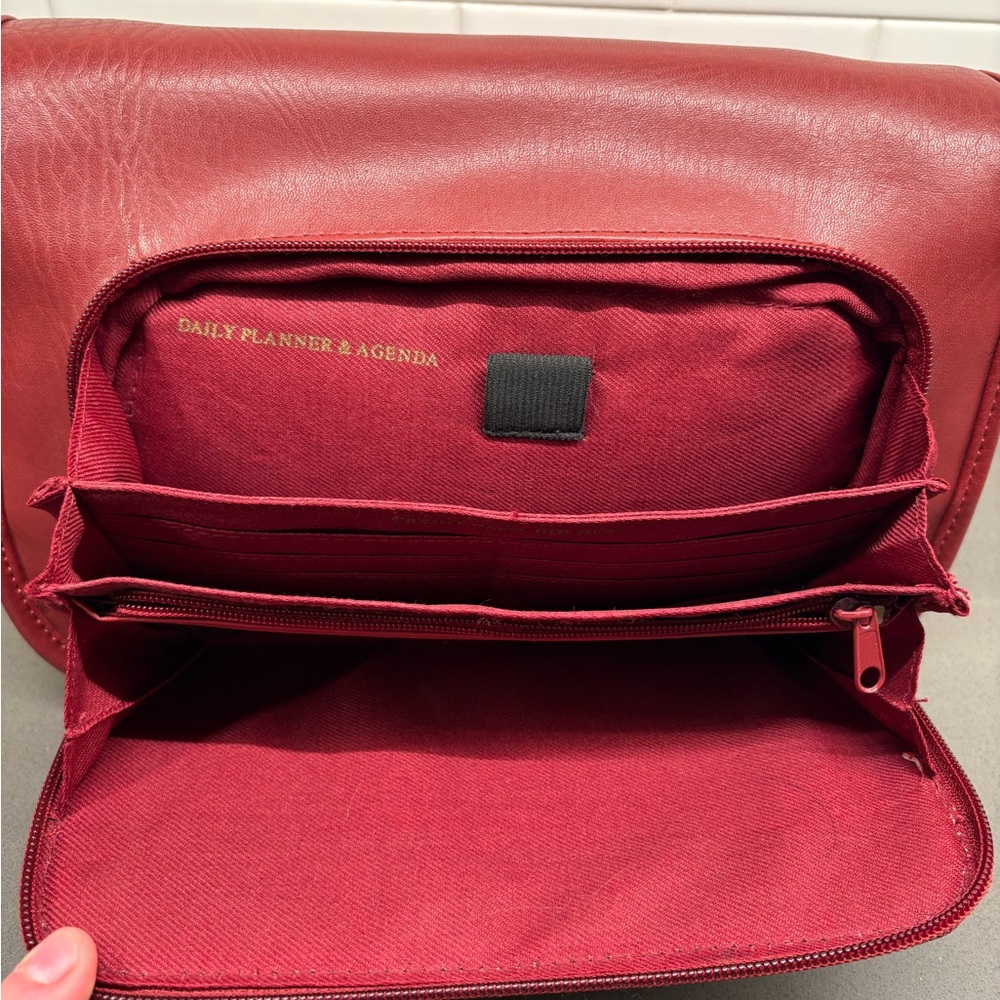Red Vegan Leather Crossbody - Picture 6 of 10